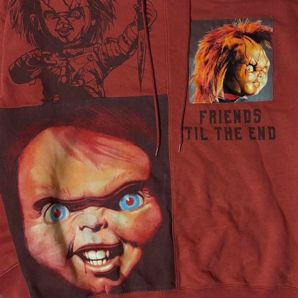 Vintage Red Chucky hoodie MEN SIZE L - Picture 2 of 5